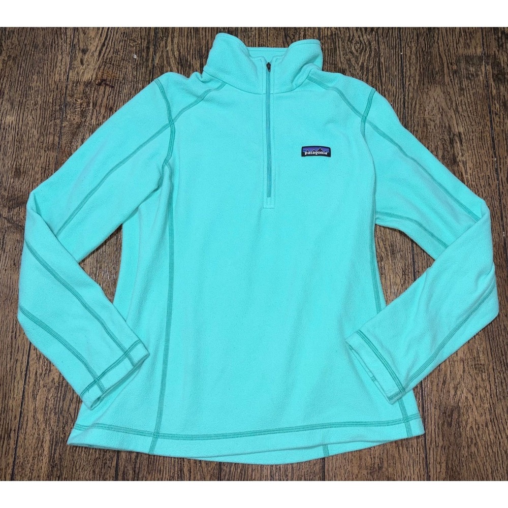 Patagonia Women's Micro D Quarter-Zip Fleece Pullover Teal Sz M
